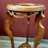Antique stool in beech and marble