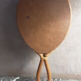 Hand-faced mirror - rattan - year 70