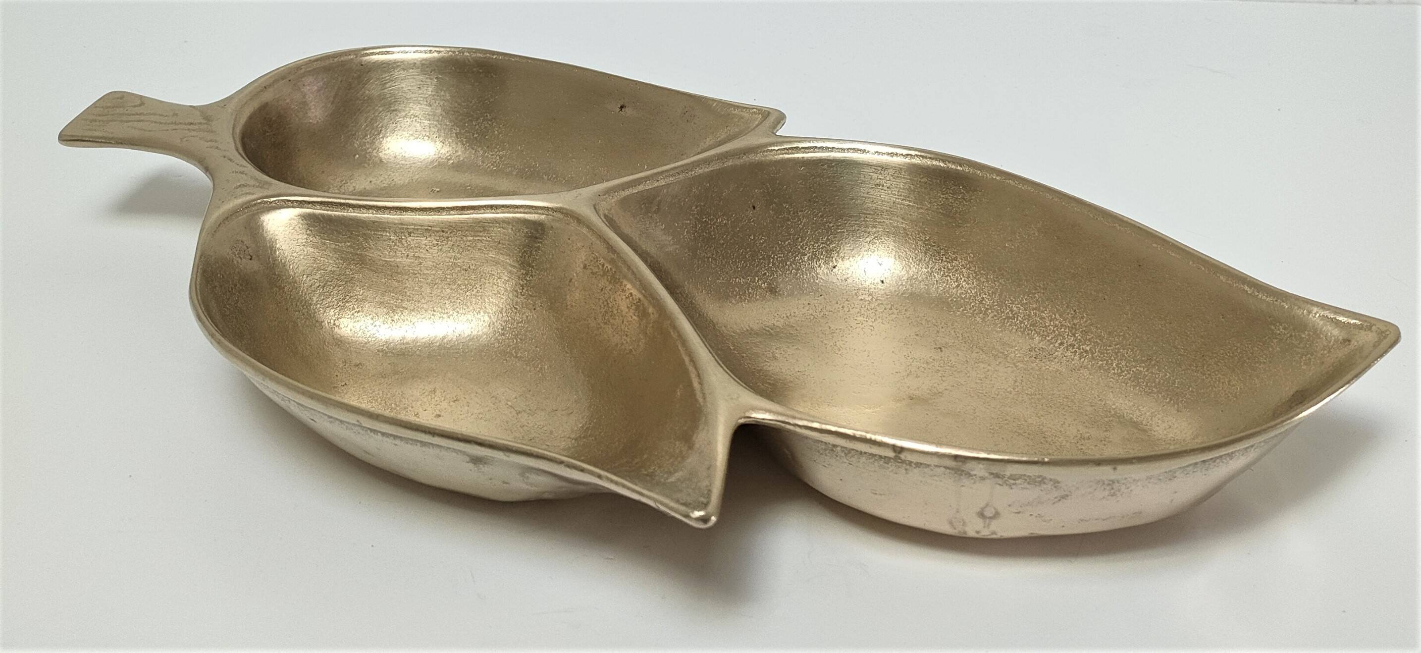 large tree leaf pocket emptier solid brass