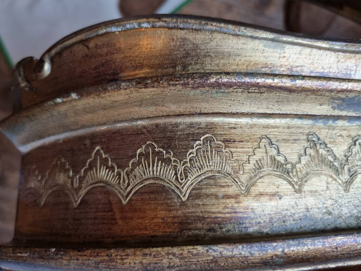 Mid-19th century wall console in wood and gilded stucco