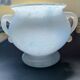 Antique thick white opaline glass vase – 17 cm – 2 handles