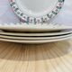 5 plates in faience with red and green flower pattern - ceranord-made in france