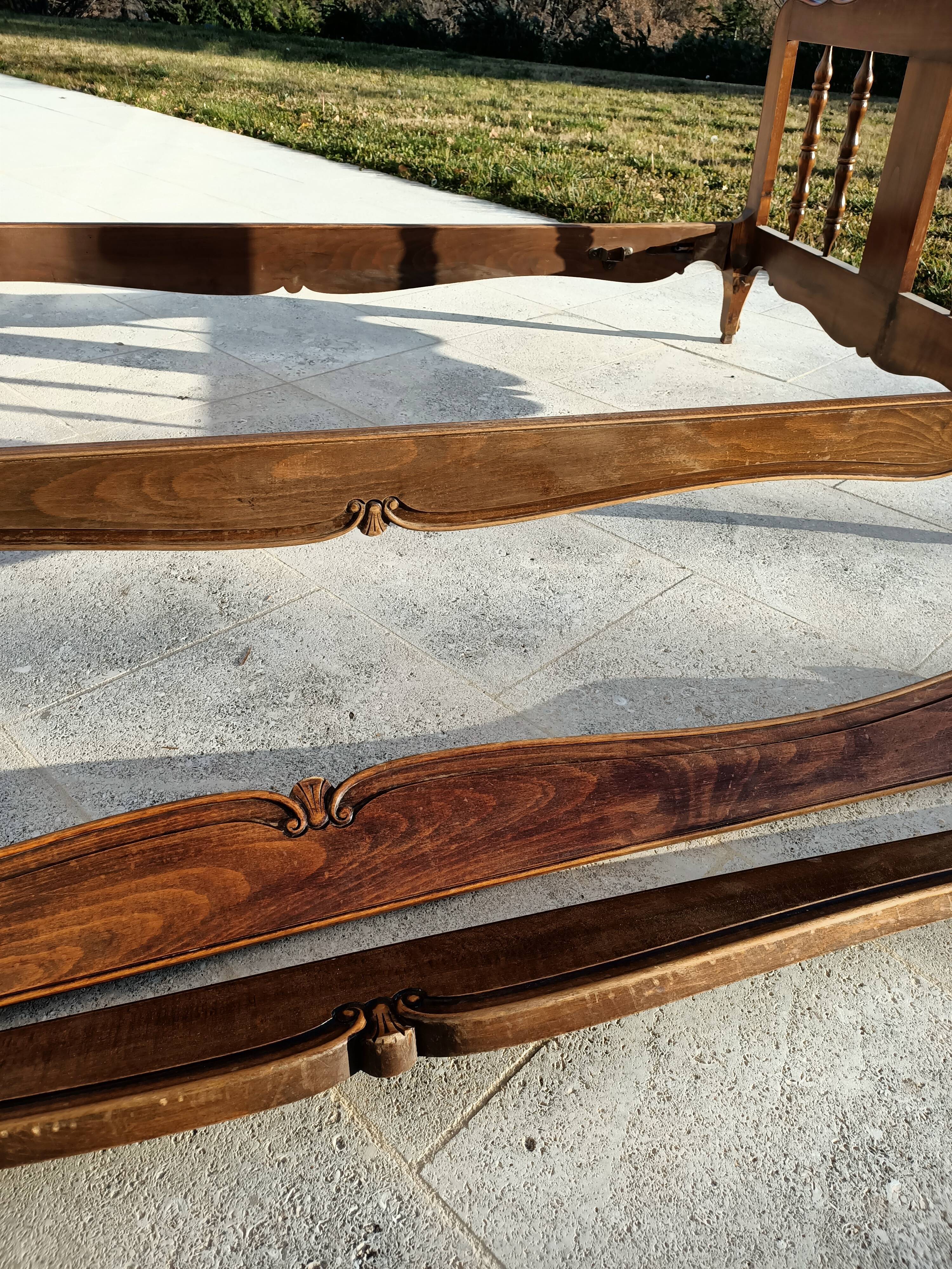 Pair of Provencal wooden bed year 40 from Dervieux