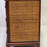 Vintage rattan and bamboo chest of drawers
