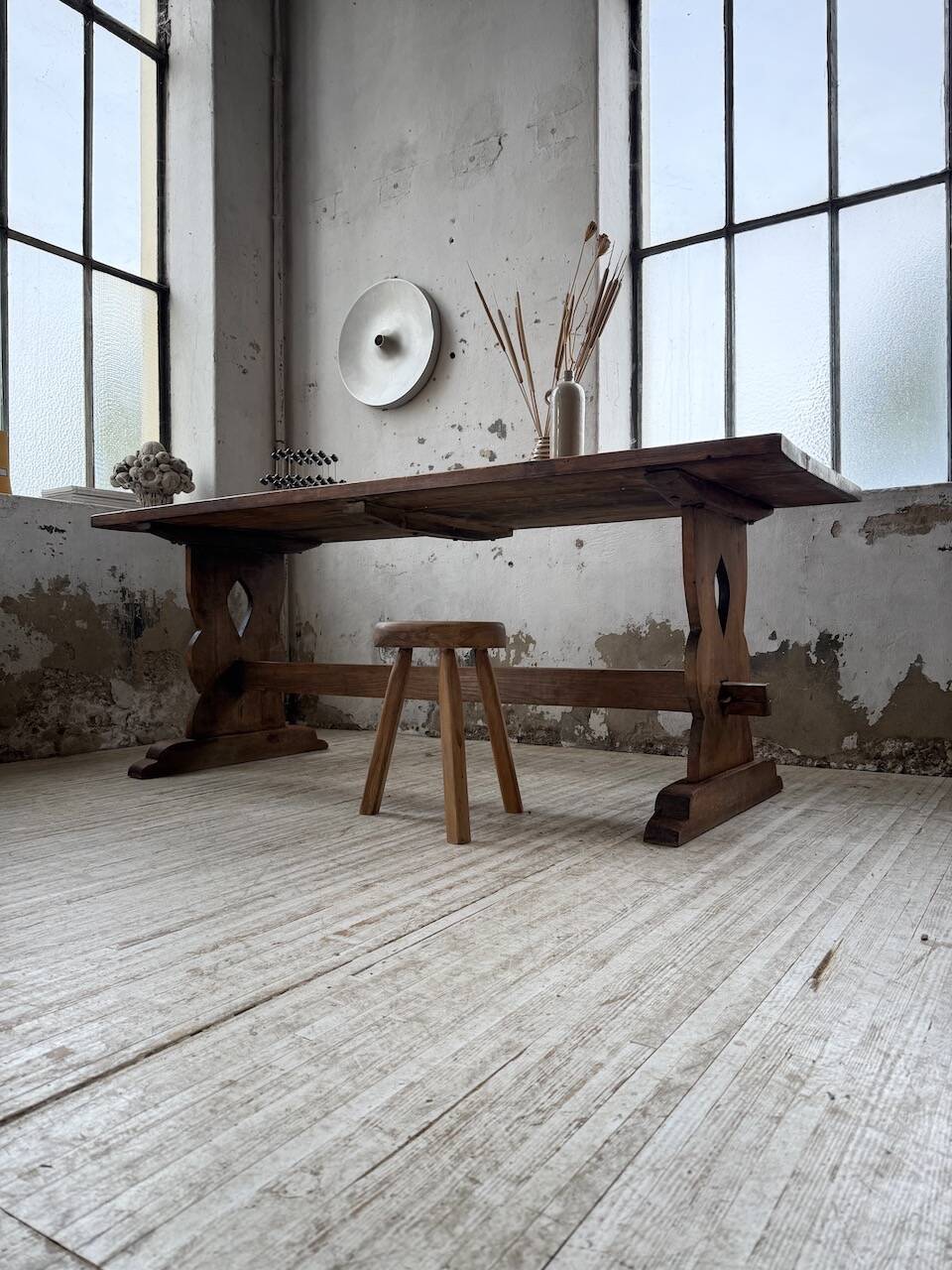 Monastery-style farmhouse table, pine, 210cm