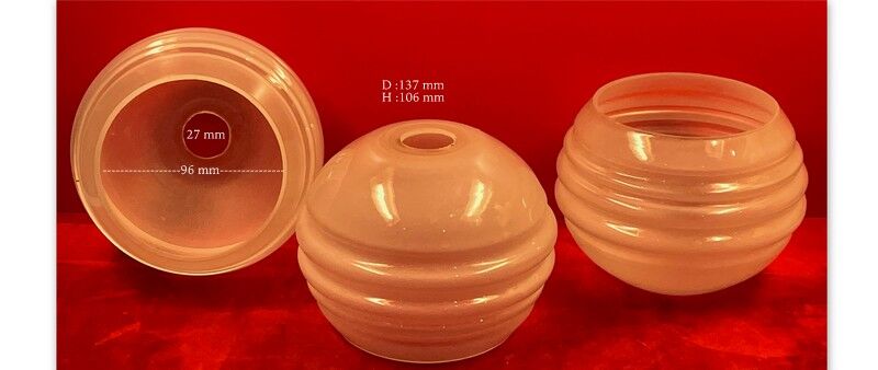 Art Deco, Ceiling lamp, antique lampshade, chandelier ball - set of 3