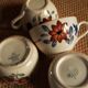 Lot 4 teacups Digoin Sarreguemines