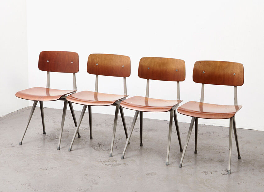 Set of 4 Result chairs 1st Edition by Friso Kramer for Ahrend de Cirkel 1958
