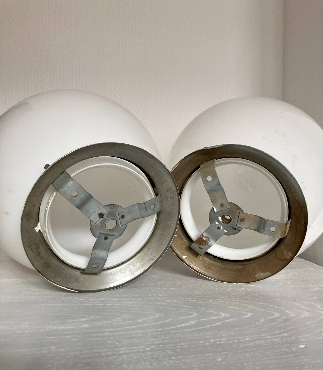 Opaline globe ceiling light