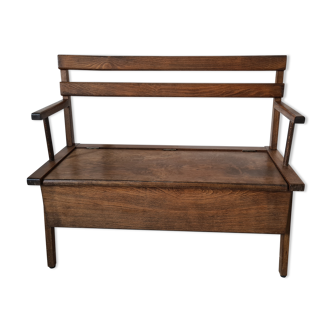 Banc-coffre pieds compas vintage