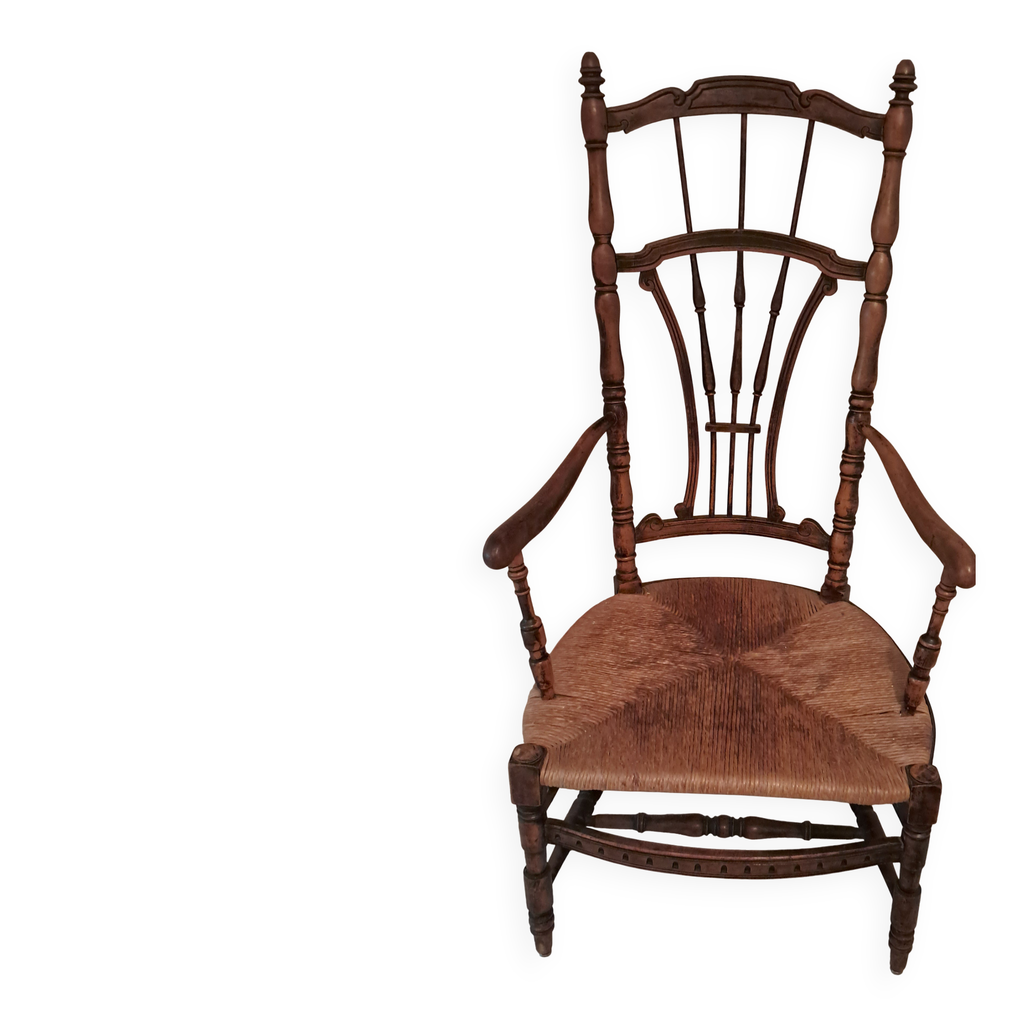 Fauteuil en bois et paille