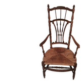 Fauteuil en bois et paille