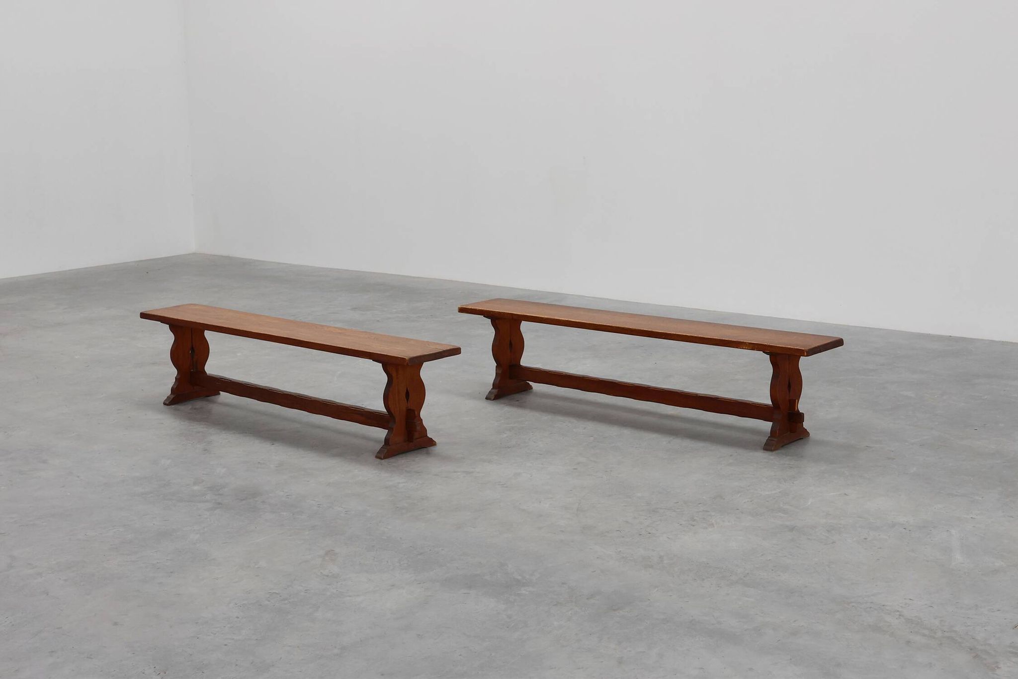 Rustic oak bench with nice patina, France ca. 1900