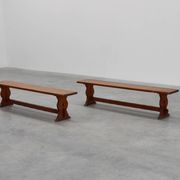 Rustic oak bench with nice patina, France ca. 1900