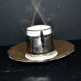 Precious cup in German porcelain and solid silver 835S BP Württemberg