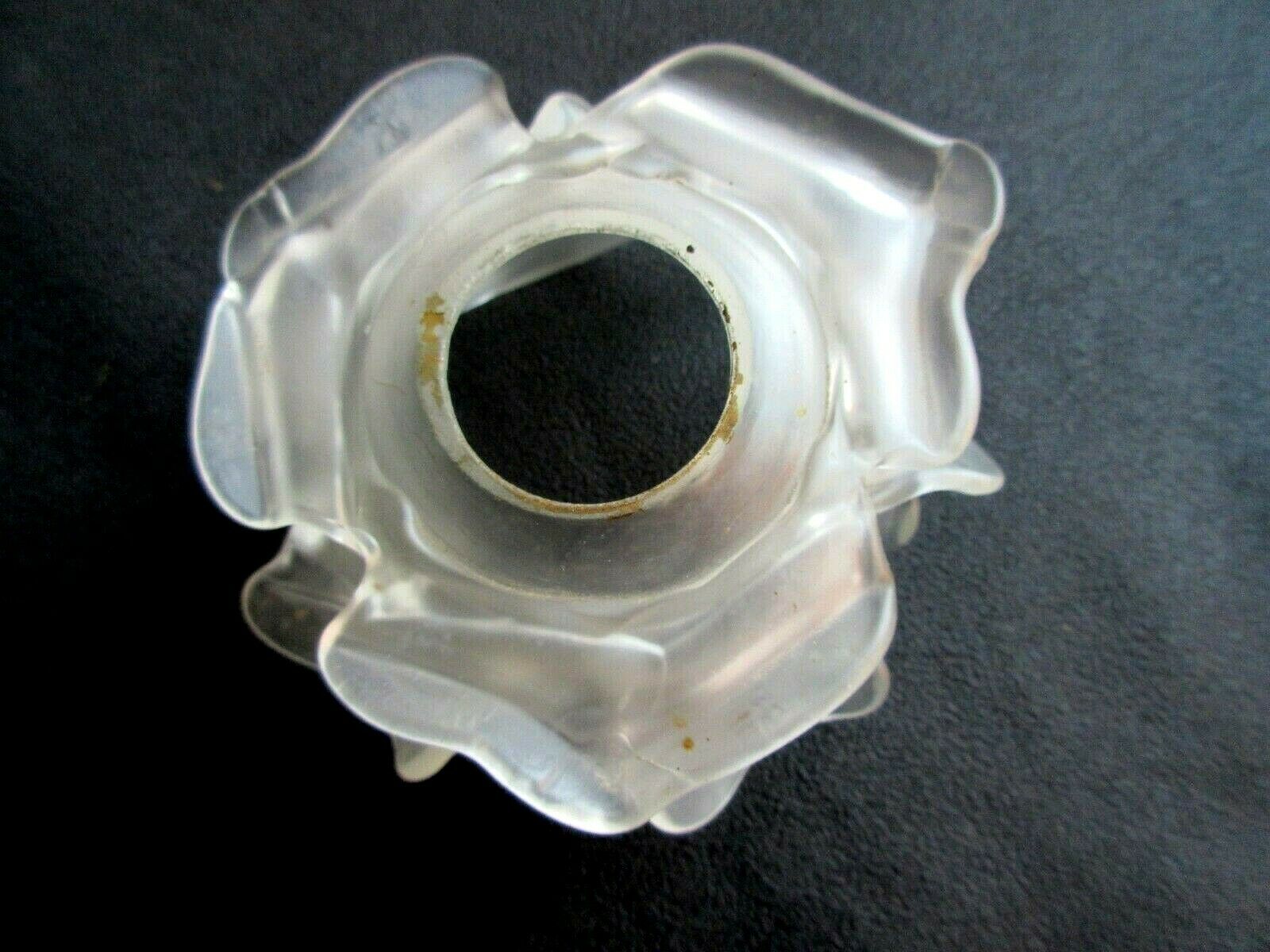 Art Deco art brass carved with acanthus, pink tulip in colorless glass