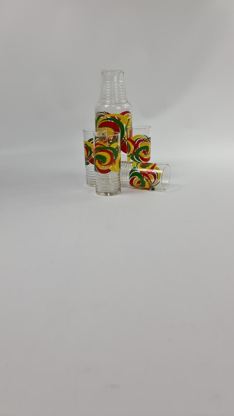 Carafe and vintage glasses from the 70s