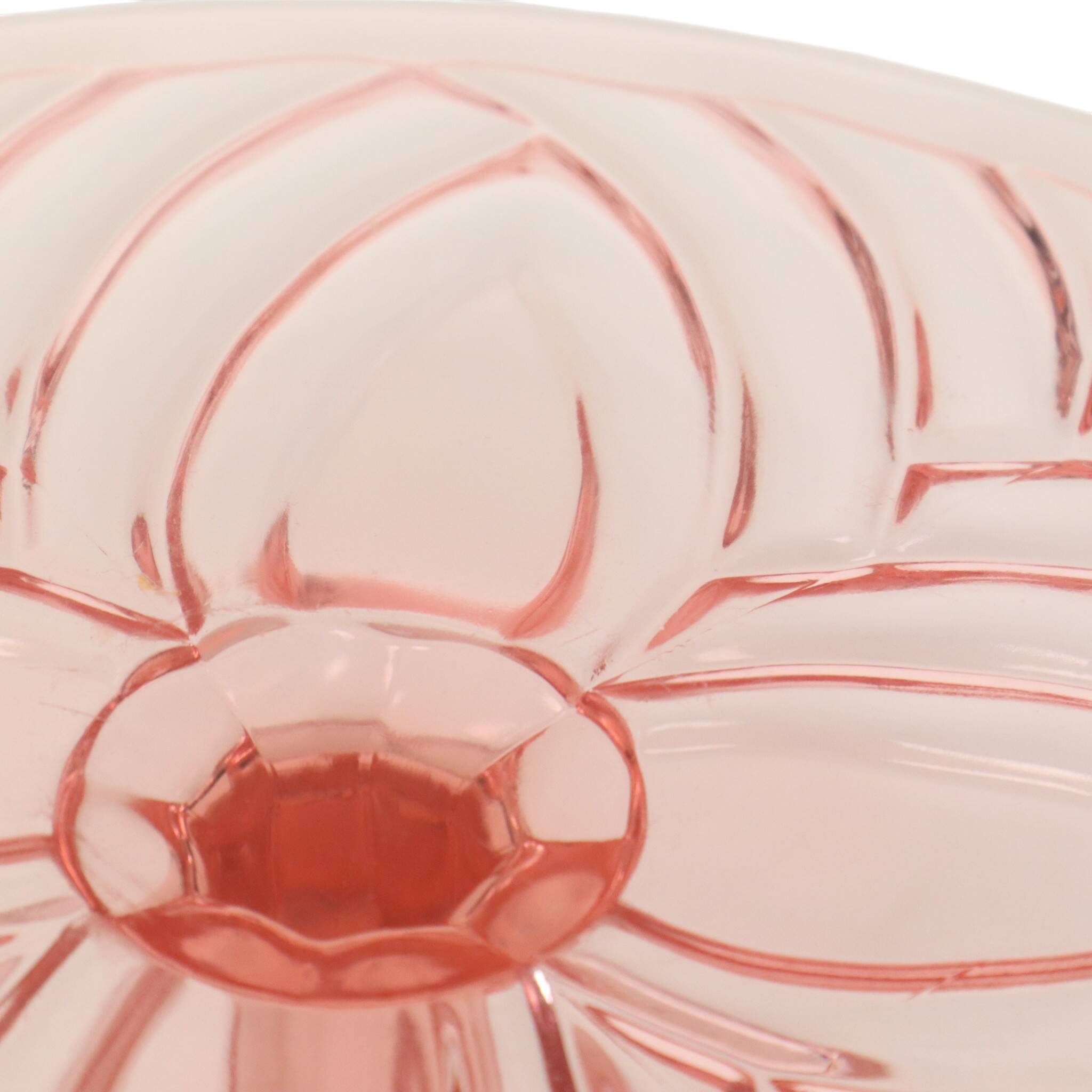Pink Art Deco Cake Plate Pastry Dish Val Saint Lambert 34cm