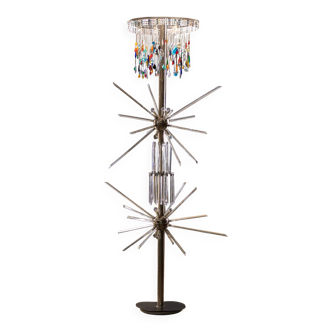 Floor Lamp by René Roubíček, Nový Bor, Glass & Metal, 1960s