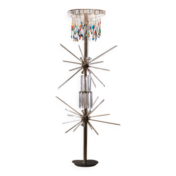 Floor Lamp by René Roubíček, Nový Bor, Glass & Metal, 1960s