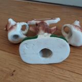 Zoomorphic salt and pepper shaker bears in slip
