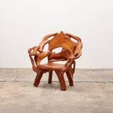 Robust armchair made of recycled wood