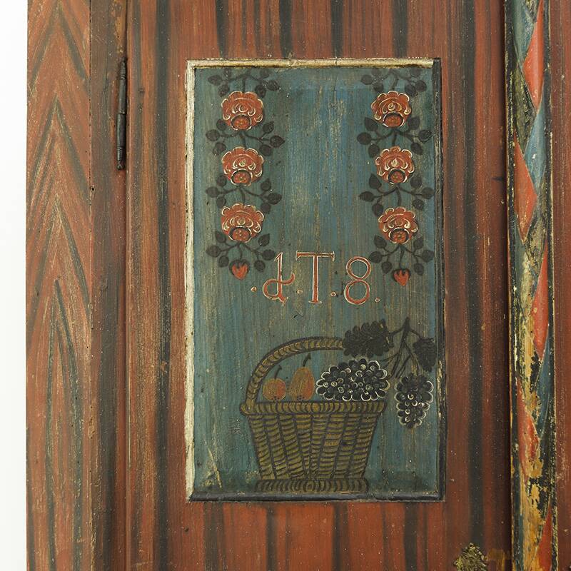 Painted Folk Art Bridal Cupboard