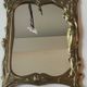 Brass table mirror, art nouveau, lady figurine/foliage, wheat ears