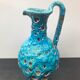 Former ceramic ewer pitcher - vintage blue ecumes