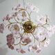 Charming Murano Vintage Chandelier White and Pink Flowers