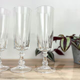 6 Arques crystal champagne flutes, Louvre model