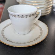 Coffee and dessert service 37 pieces porcelain Louroiux - Ph. Deshoulieres