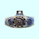 60s Rare Blue Ceramic Hanging Light from Denmark | Danish Ceramic Pottery Lamp Made In The 1960s