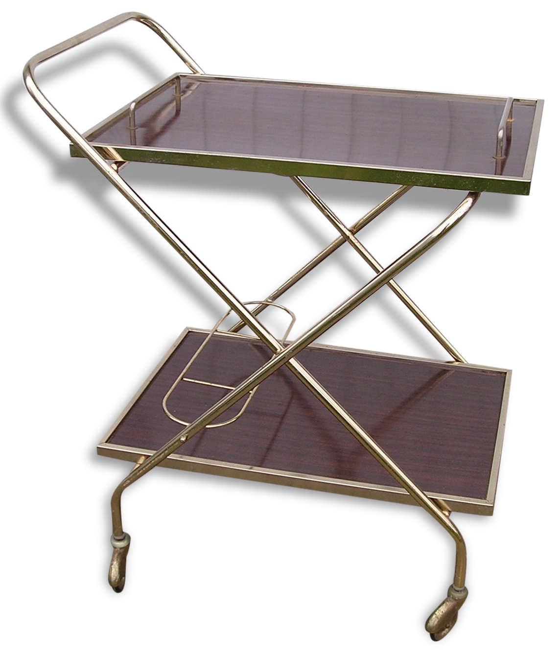 Rolling bar, removable tray, vintage 70's serving table