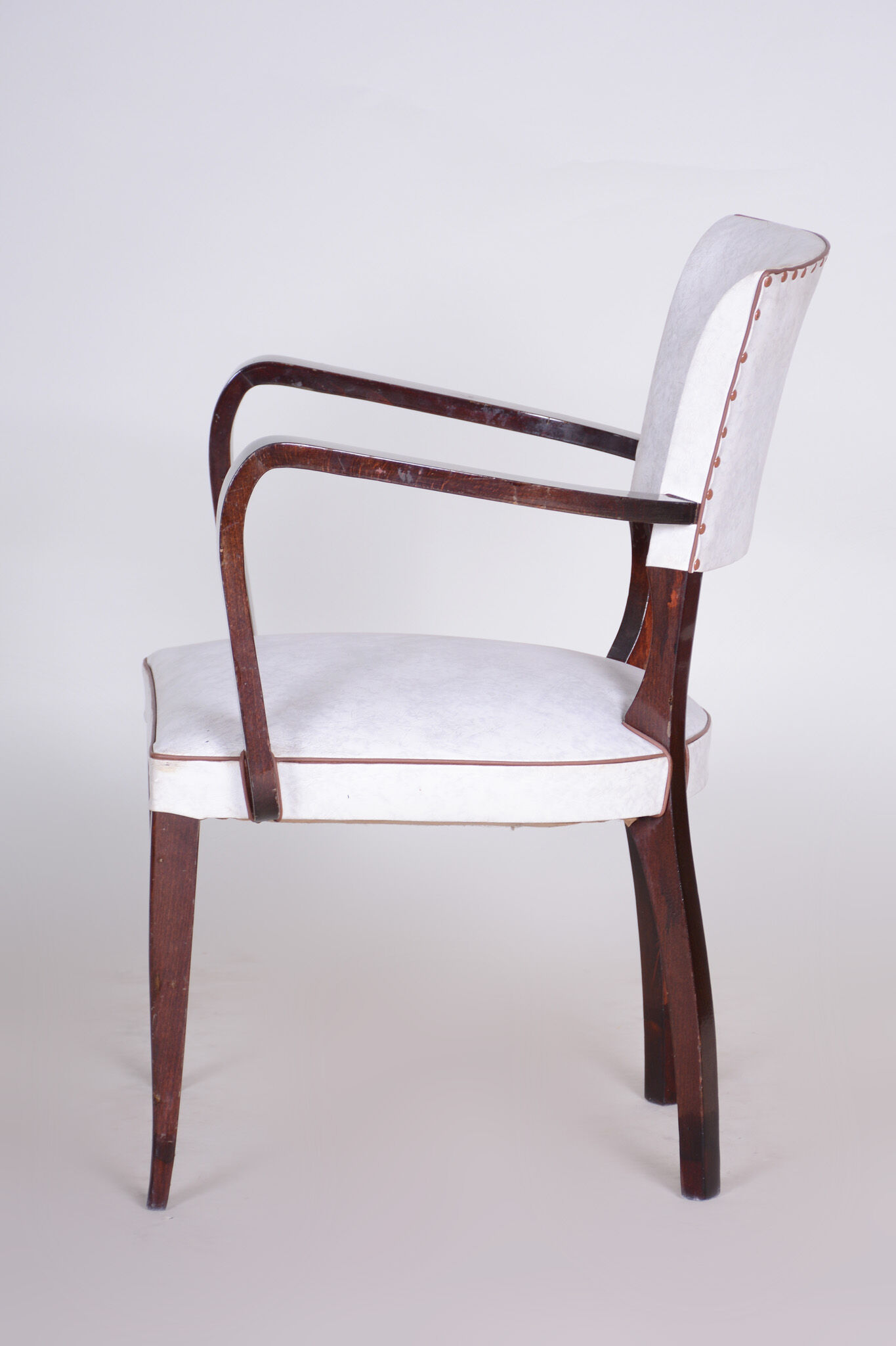 White Artificial leather armchair - 1930s France
