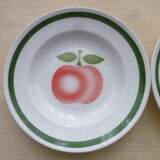 Set of 2 hollow plates Moulin des Loups Apple pattern