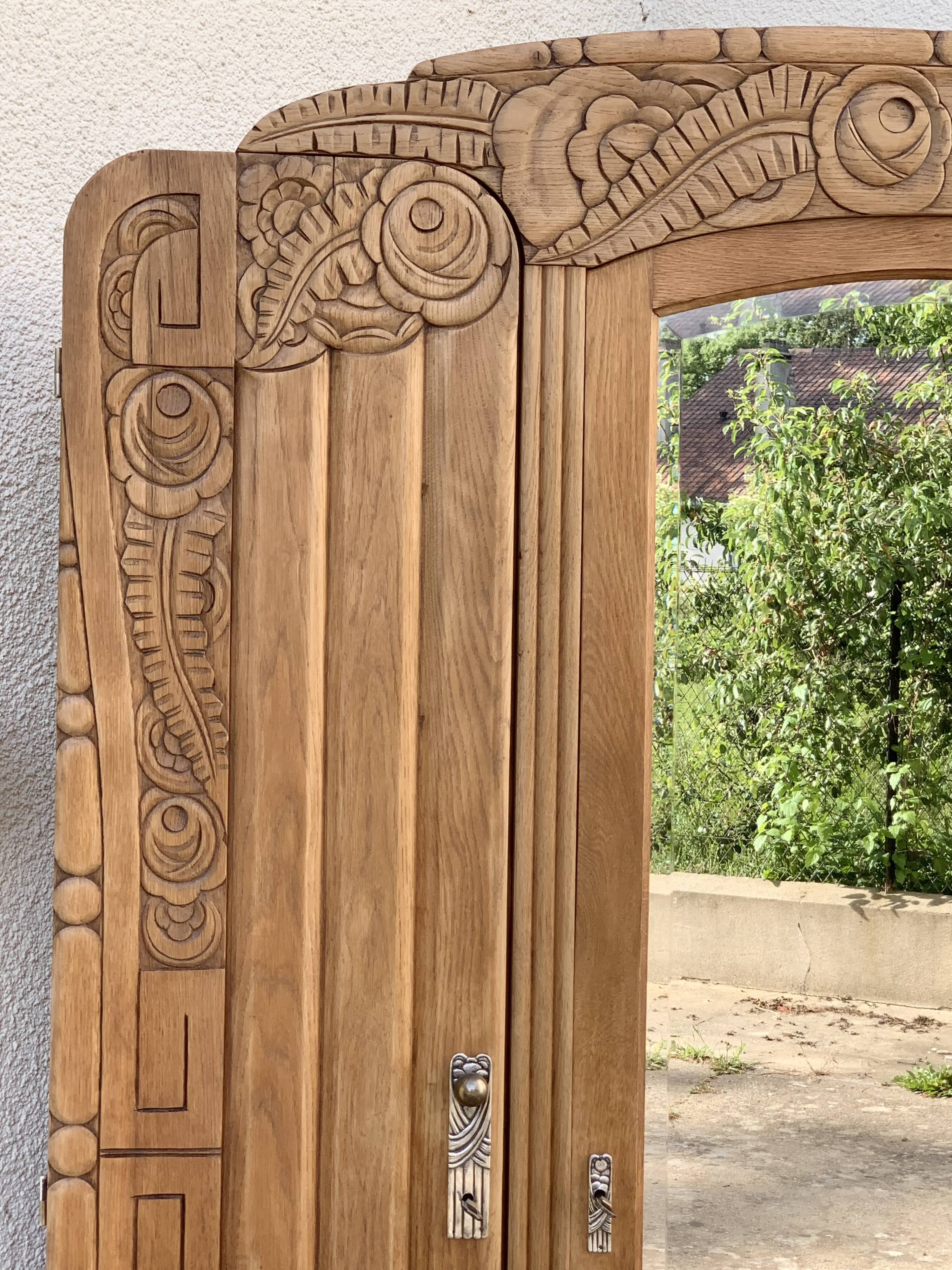 Armoire parisienne art déco chêne massif brut