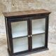 Vitrine antique, armoire suspendue, bois de pin, noir mat