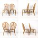 Paire de chaises vintage bois clair, dossier à barreaux, style campagne chic