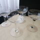 Set de 4 coupes à champagne vintage en verre meulé
