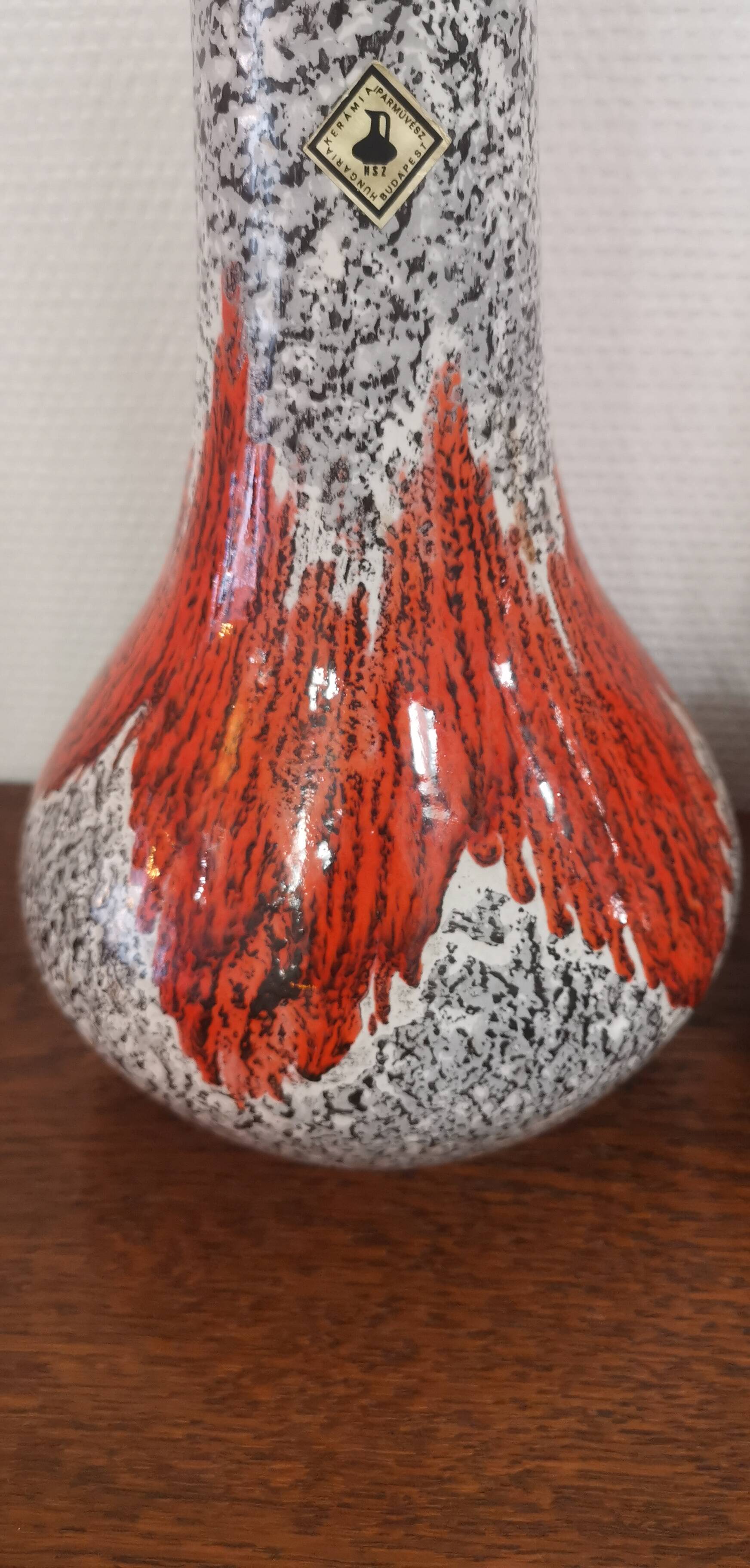 Vintage fat lava vase k369 made in Hungary in the 70s