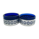 Paire de salières cristal bleu et argent
