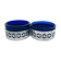 Paire de salières cristal bleu et argent