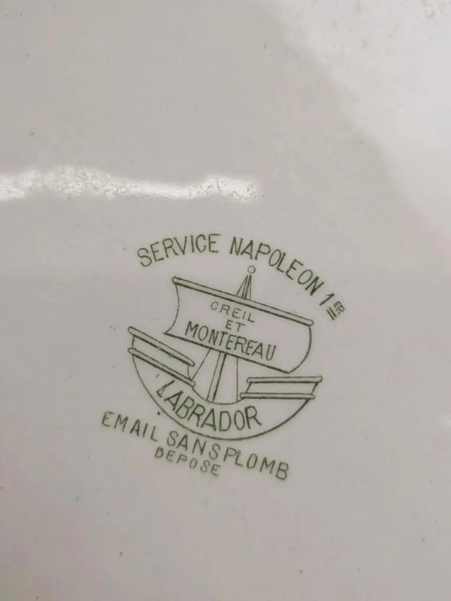Large oval dish Terre de fer Creil et Montereau Labrador – Napoleon I service