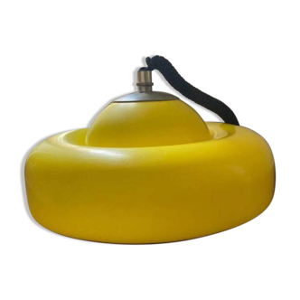 100% vintage 70s yellow pendant light