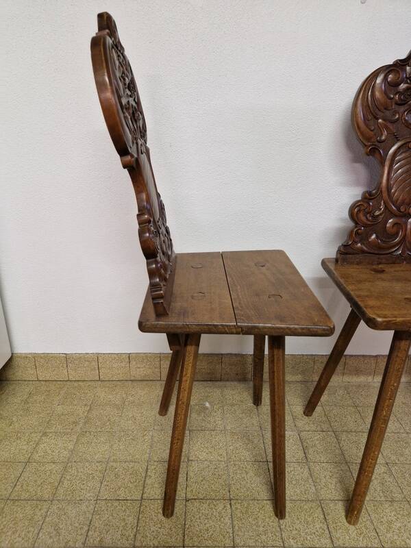 Old pair of Alsatian chairs - 19th century