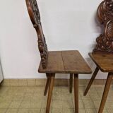 Paire de chaises alsaciennes, XIXème siècle