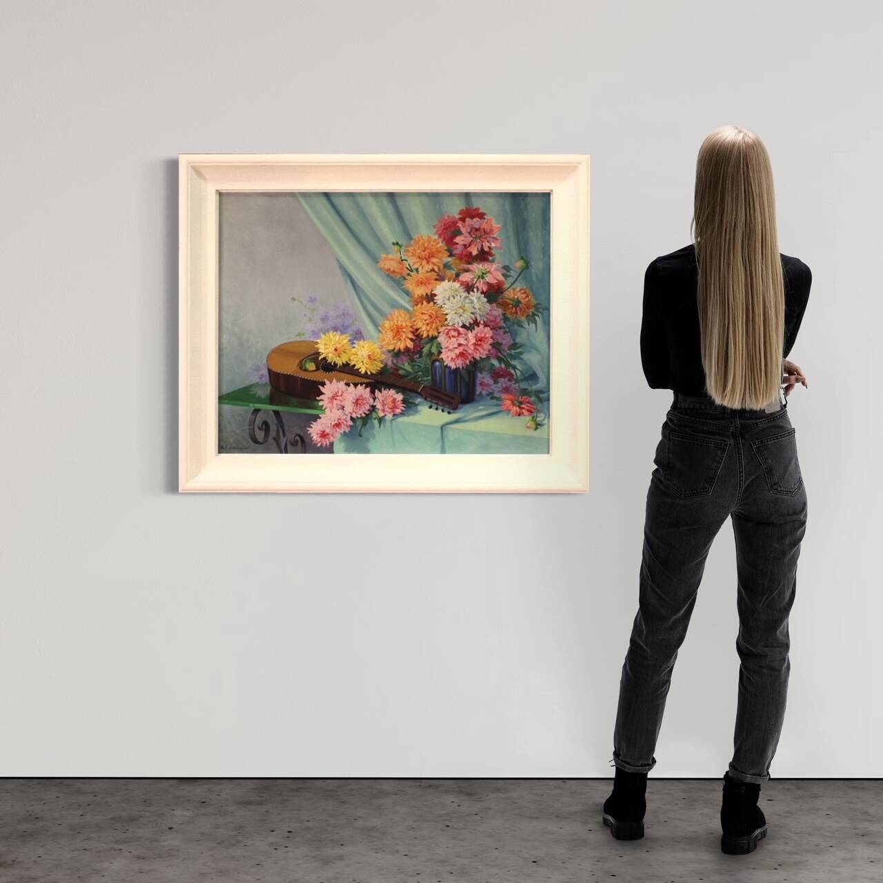 French signed painting still life from the 20th century