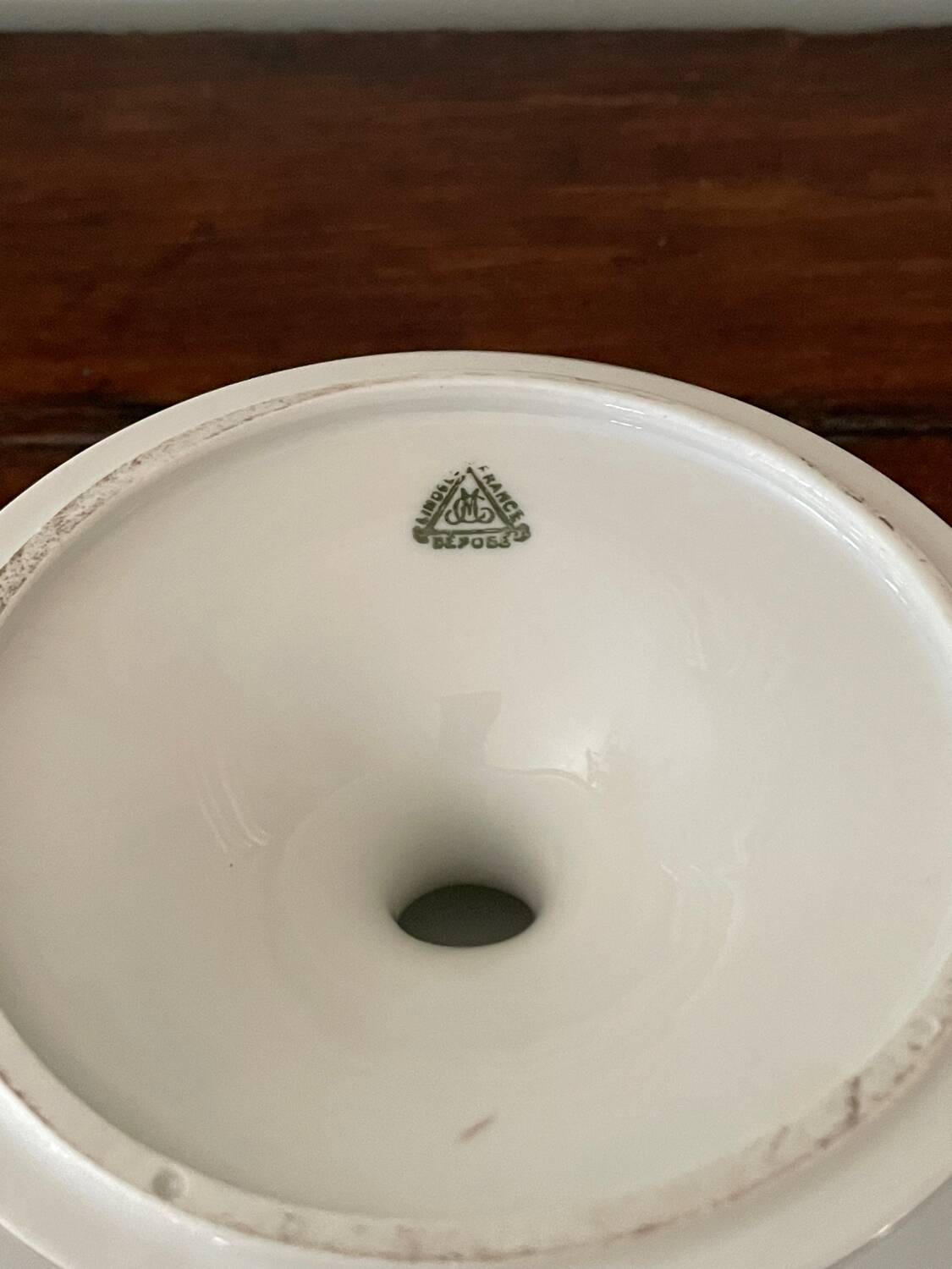 old Limoges porcelain compote bowl