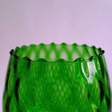 Vintage Green Glass Footed Vase